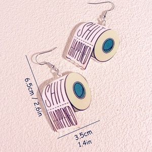 5/$25 Sh*t Happened Toilet Paper Roll Novelty Drop Earrings NWT